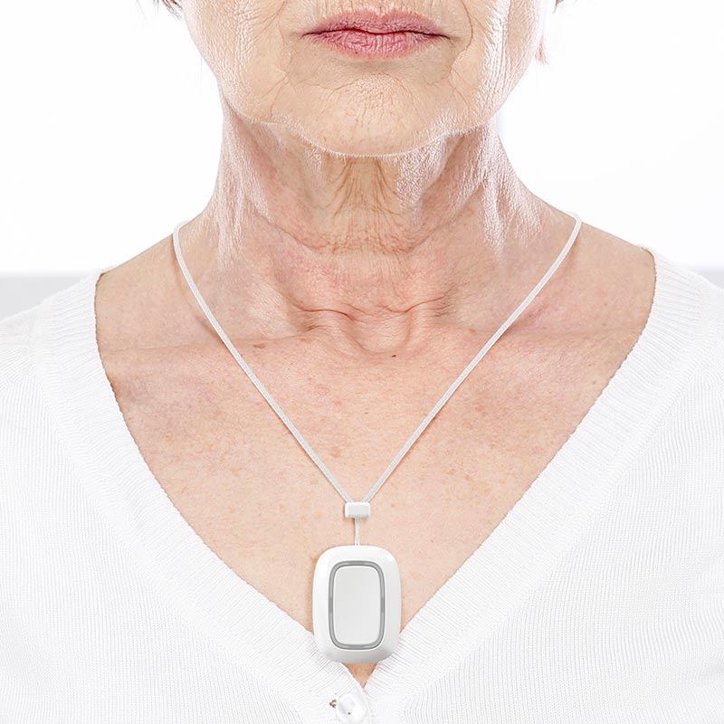 Médaillon pendentif collier alarme pour personnes âgées
